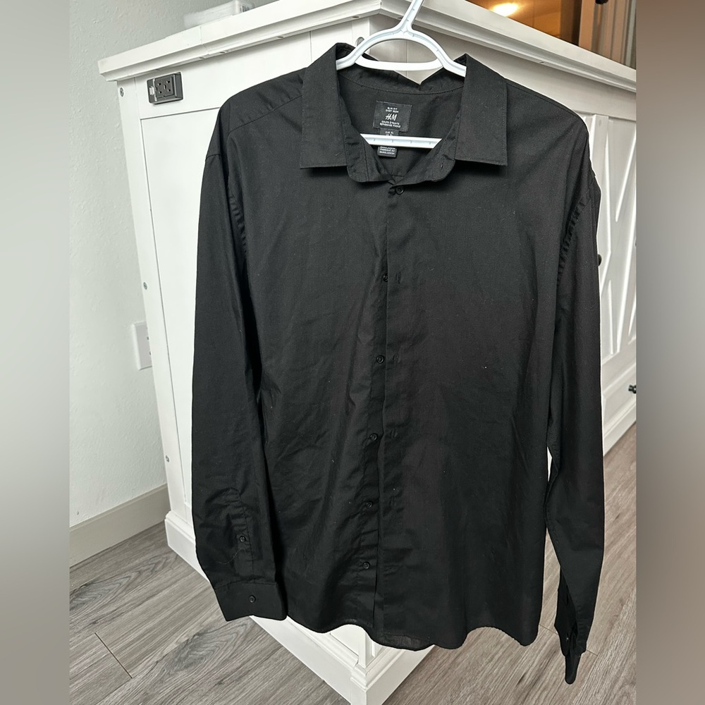 H&M Charcoal Slim Fit Shirt Size XL